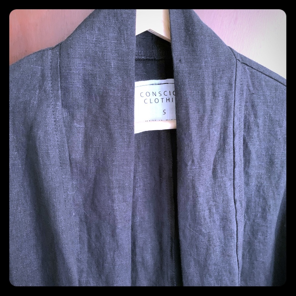 Conscious clothing linen cardigan